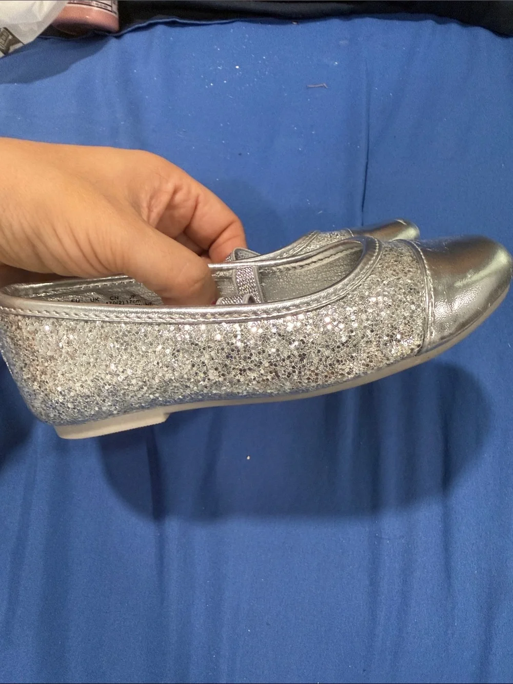 Disney Silver Glitter Mary Jane Dress Shoes for Kids